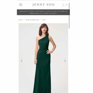 Jenny Yoo emerald floor length gown